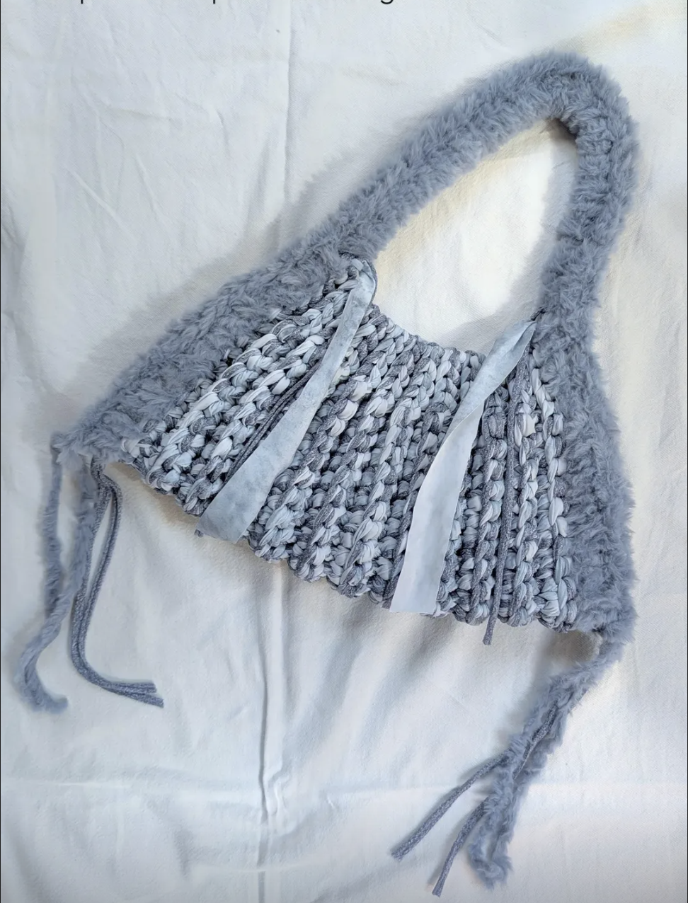 Borsa Pelliccia Celeste